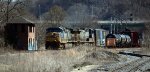 CSX train L214 passes by ND Cabin, which, in the old days, guarded the N&W's original main line that crossed the C&O.